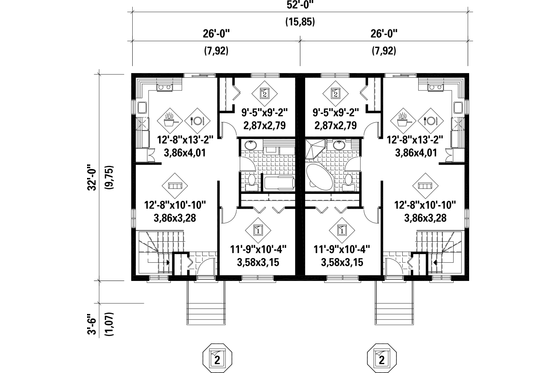 Floor Plan - Main Floor for Ranch House Plan #25-4514 - 4 bed, 2 bath
