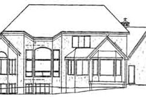 Exterior - Rear Elevation for European House Plan #51-171 - 4 bed, 3.5 bath