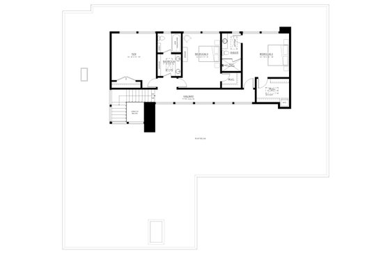 Floor Plan - Upper Floor for Contemporary House Plan #1114-91 - 4 bed, 3.5 bath