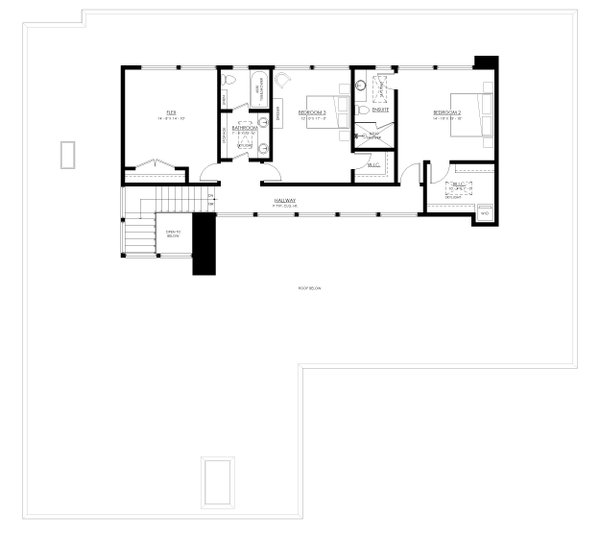 Contemporary Floor Plan - Upper Floor Plan #1114-91