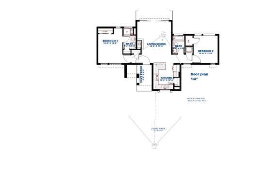 Floor Plan - Main Floor for Contemporary House Plan #1126-9 - 2 bed, 2 bath