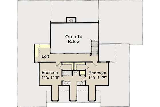 Floor Plan - Upper Floor for European House Plan #37-118 - 4 bed, 3 bath