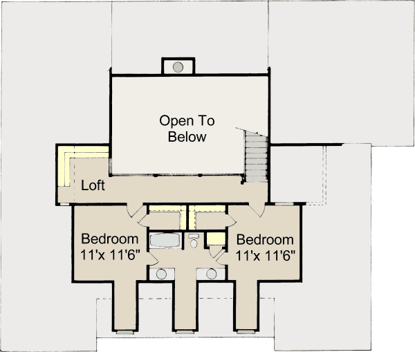 House Design - European Floor Plan - Upper Floor Plan #37-118