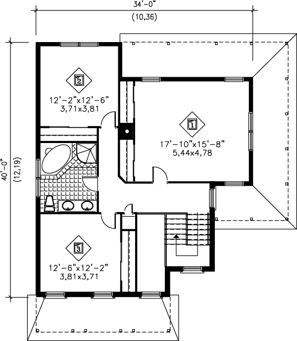 House Design - Traditional Floor Plan - Upper Floor Plan #25-237