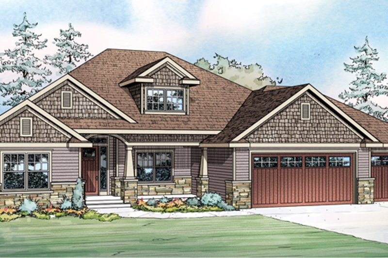 Dream House Plan - Craftsman Exterior - Front Elevation Plan #124-886