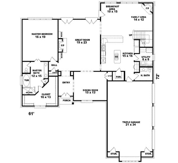 European Floor Plan - Main Floor Plan #81-1183