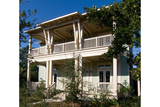 Exterior - Front Elevation for Beach House Plan #443-1 - 3 bed, 4 bath