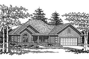 European Exterior - Front Elevation Plan #70-442