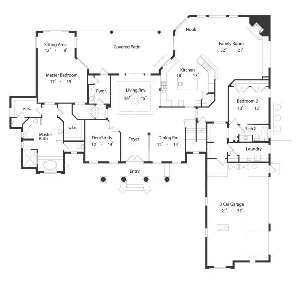 Classical Floor Plan - Main Floor Plan #417-430