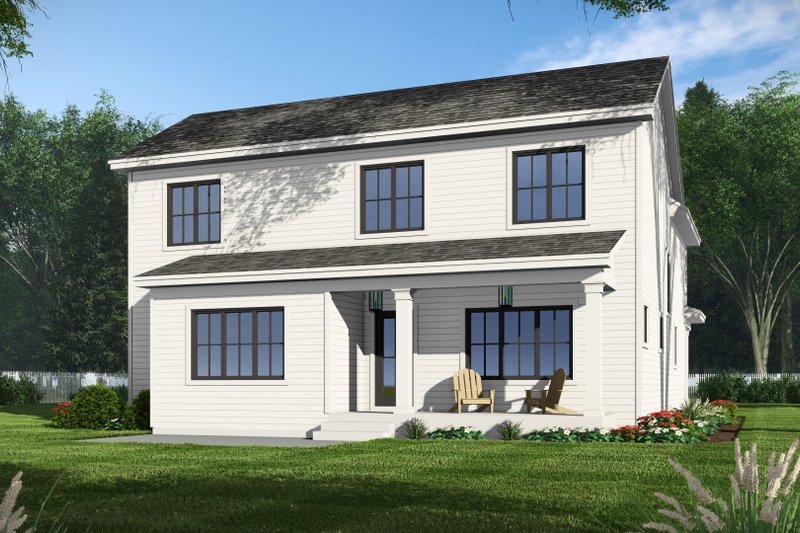 House Blueprint - Exterior - Rear Elevation for Farmhouse House Plan #51-1351 - 4 bed, 2.5 bath