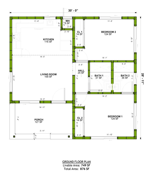 House Design - Adobe / Southwestern Floor Plan - Main Floor Plan #1106-155