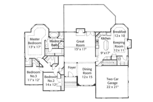 Floor Plan - Main Floor for European House Plan #429-18 - 3 bed, 2.5 bath