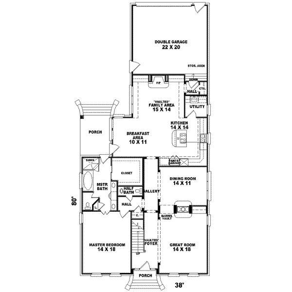 Colonial Floor Plan - Main Floor Plan #81-552