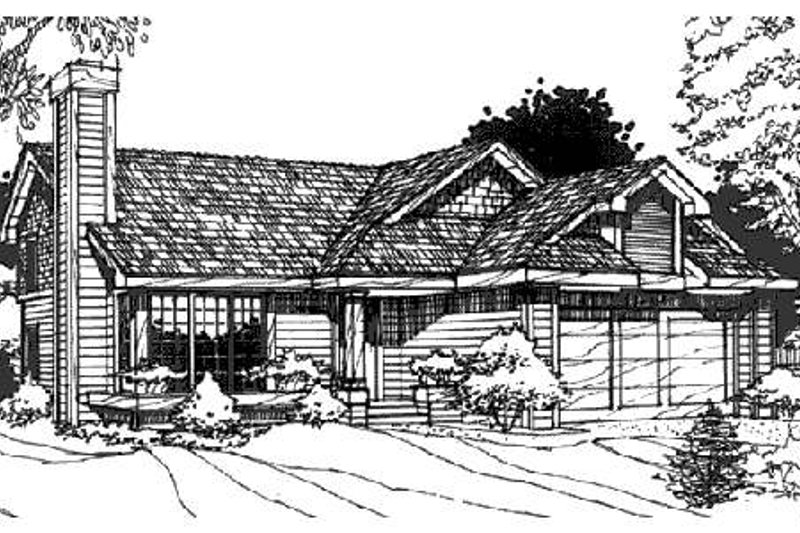 Home Plan - Bungalow Exterior - Front Elevation Plan #320-338
