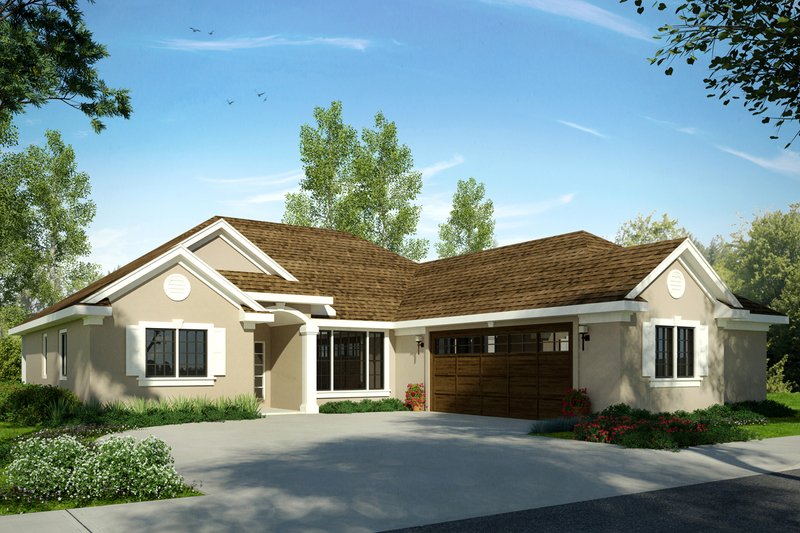 Home Plan - Mediterranean Exterior - Front Elevation Plan #124-1021