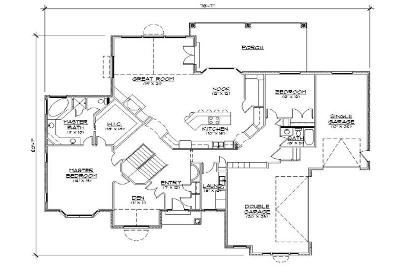 Home Plan - Floor Plan - Main Floor for Traditional House Plan #5-285 - 4 bed, 4 bath