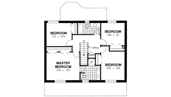 Country Floor Plan - Upper Floor Plan #18-343