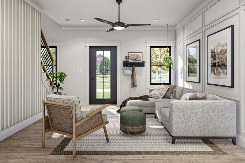 House Blueprint - Interior - Family Room for Modern House Plan #455-571 - 3 bed, 1.5 bath