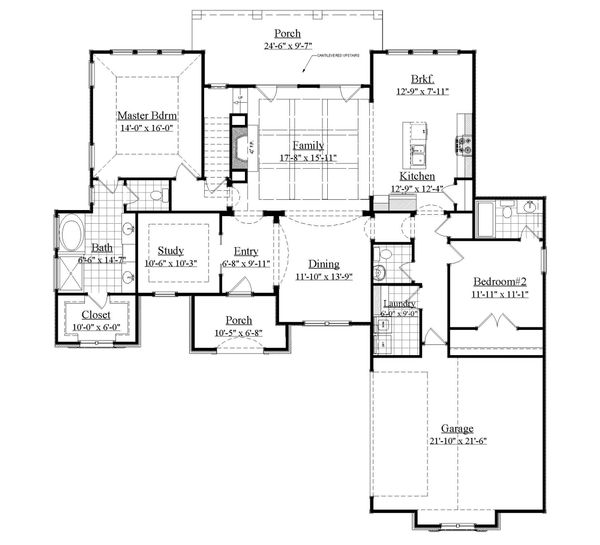 European Floor Plan - Main Floor Plan #1071-17