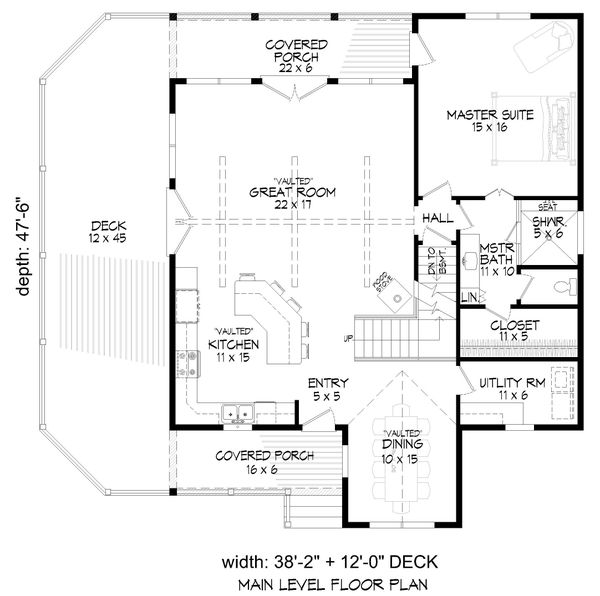 Home Plan - Cabin Floor Plan - Main Floor Plan #932-344