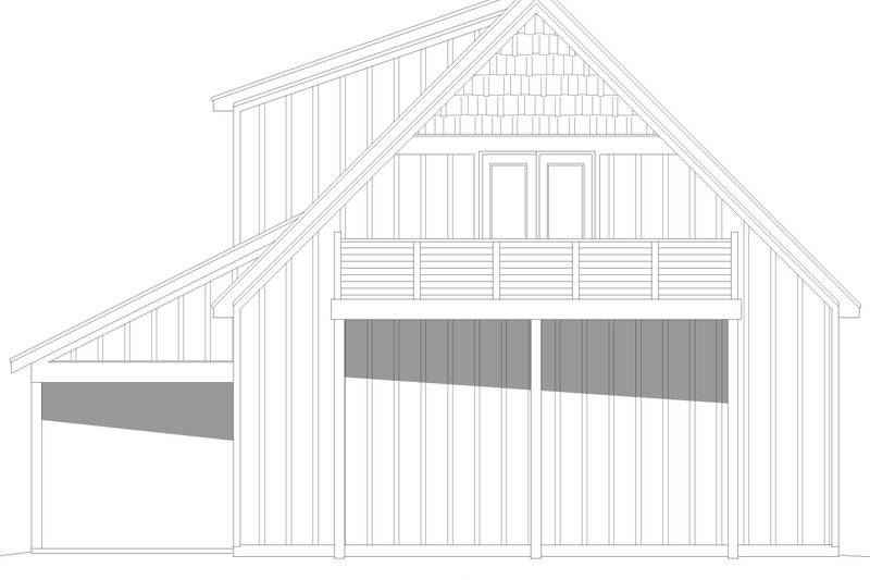 House Design - Exterior - Rear Elevation for Southern House Plan #932-1186 - 1 bed, 1.5 bath