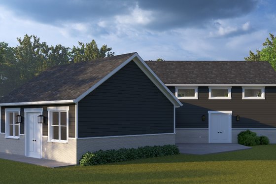Exterior - Rear Elevation for Traditional House Plan #1060-353, 0 bath