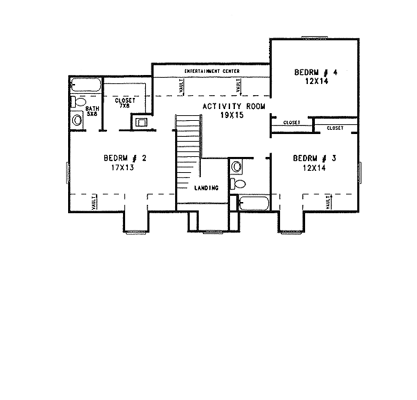 Architectural House Design - Country Floor Plan - Upper Floor Plan #14-201