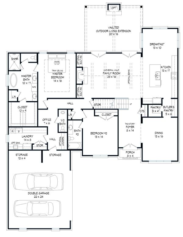 House Plan Design - Southern Floor Plan - Main Floor Plan #932-340