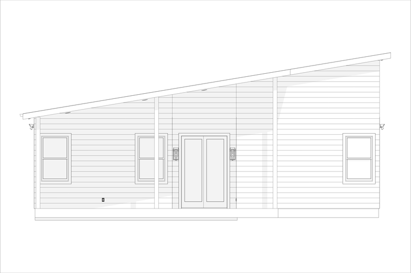 House Design - Exterior - Rear Elevation 1 for Contemporary House Plan #1127-2 - 3 bed, 2 bath
