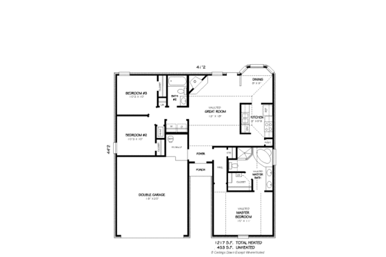 Floor Plan - Main Floor for Traditional House Plan #424-243 - 3 bed, 2 bath