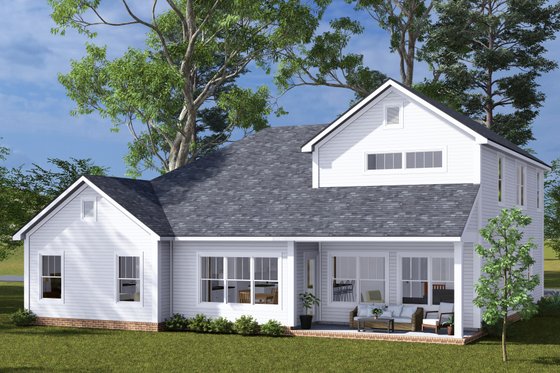 Exterior - Rear Elevation for Farmhouse House Plan #513-2311 - 3 bed, 2.5 bath