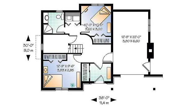 Traditional Floor Plan - Lower Floor Plan #23-453