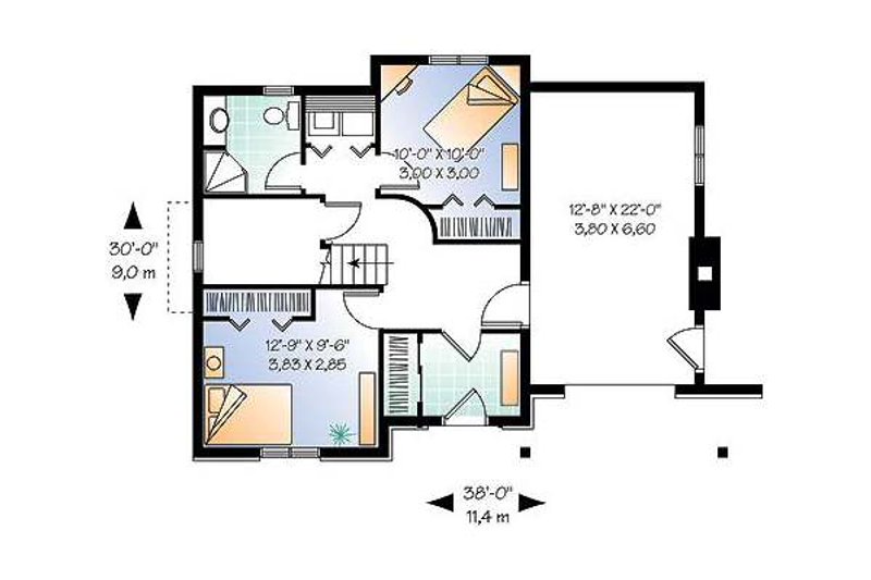 Dream House Plan - Floor Plan - Lower Floor for Traditional House Plan #23-453 - 3 bed, 2 bath