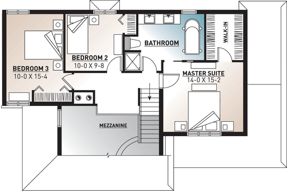 Floor Plan - Upper Floor for Traditional House Plan #23-712 - 3 bed, 1.5 bath