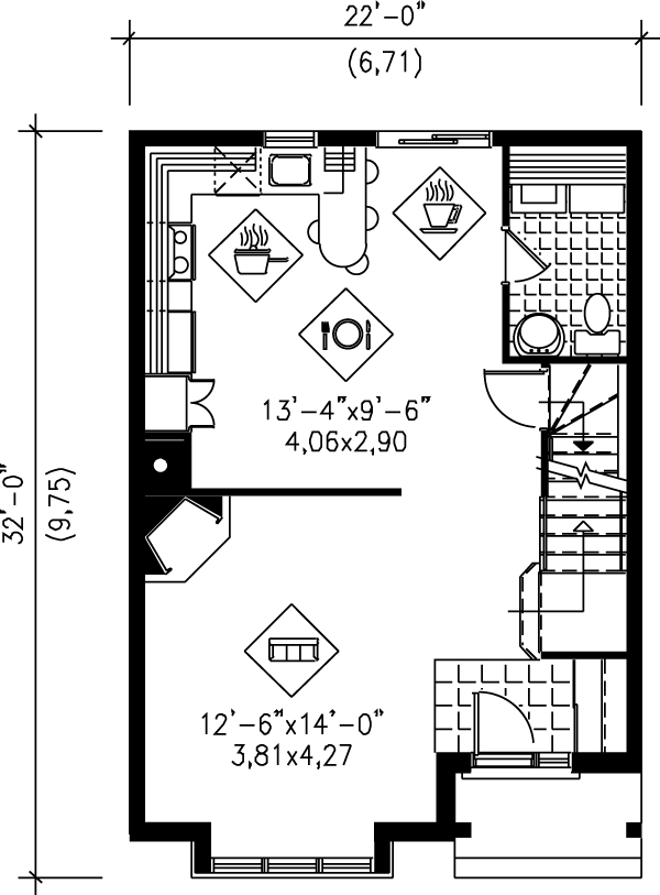 House Design - European Floor Plan - Main Floor Plan #25-2076