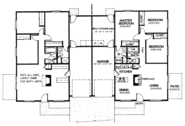Ranch Floor Plan - Main Floor Plan #303-250