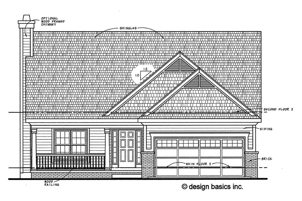 Exterior - Front Elevation 5 for Farmhouse House Plan #20-1224 - 4 bed, 3 bath