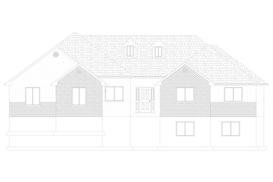 Exterior - Front Elevation 4 for Ranch House Plan #1060-13 - 6 bed, 3 bath