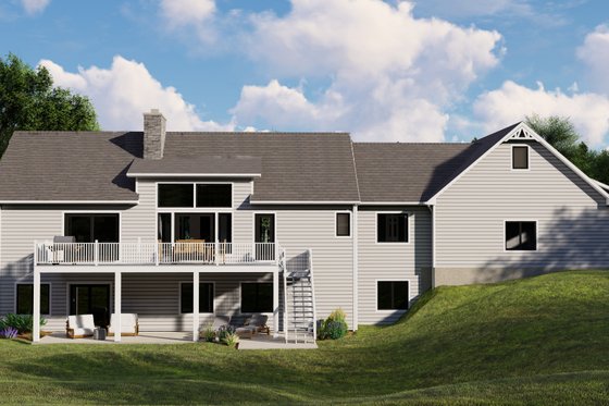Exterior - Rear Elevation for Craftsman House Plan #1064-30 - 4 bed, 3 bath
