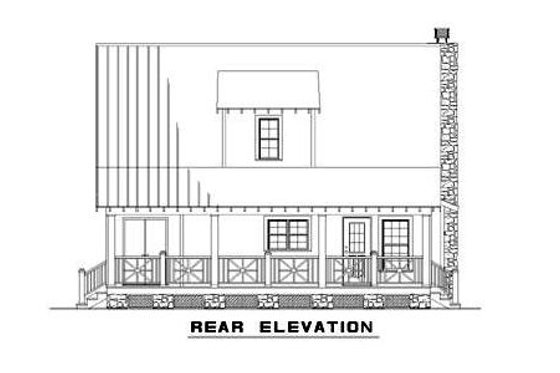 Exterior - Rear Elevation for Country House Plan #17-2014 - 3 bed, 2 bath