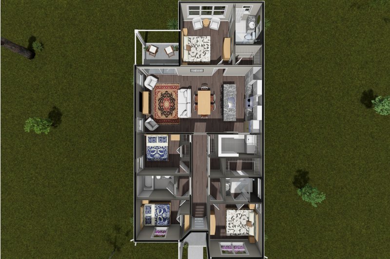 Architectural House Design - Floor Plan - Main Floor 1 for Modern House Plan #513-2466 - 4 bed, 3 bath