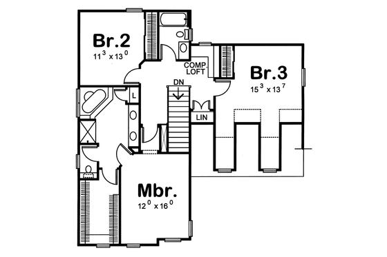 Floor Plan - Other Floor for Country House Plan #20-2227 - 3 bed, 2.5 bath