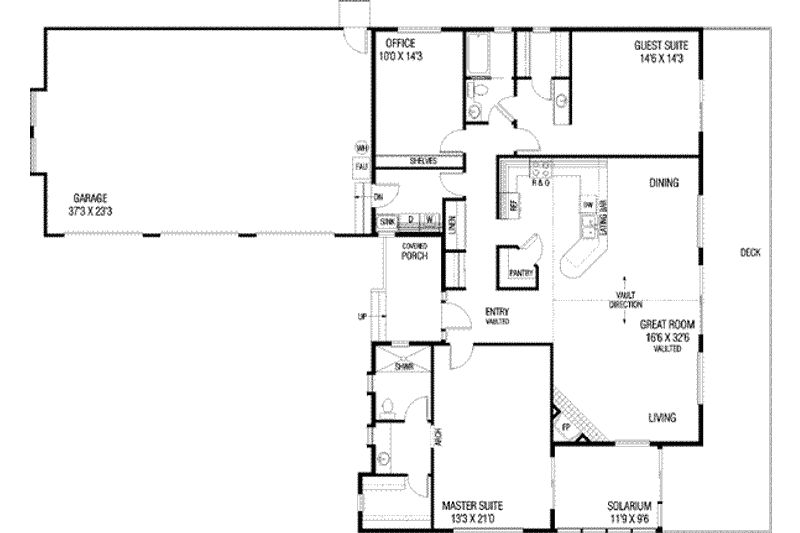 Home Plan - Floor Plan - Main Floor for Ranch House Plan #60-531 - 2 bed, 2 bath