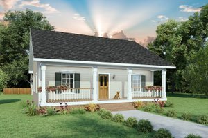 Cottage Exterior - Front Elevation Plan #44-260