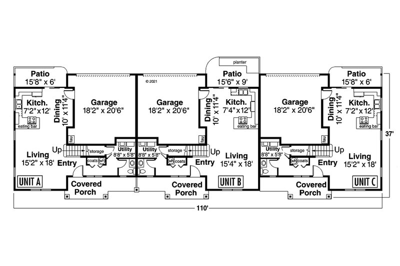 House Blueprint - Floor Plan - Main Floor for Craftsman House Plan #124-1281 - 9 bed, 6.5 bath