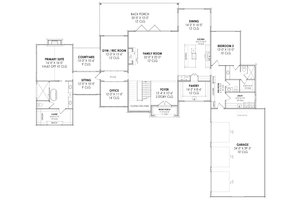 Floor Plan - Main Floor for Modern House Plan #1096-6 - 4 bed, 4.5 bath