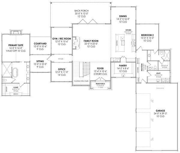 Modern Floor Plan - Main Floor Plan #1096-6