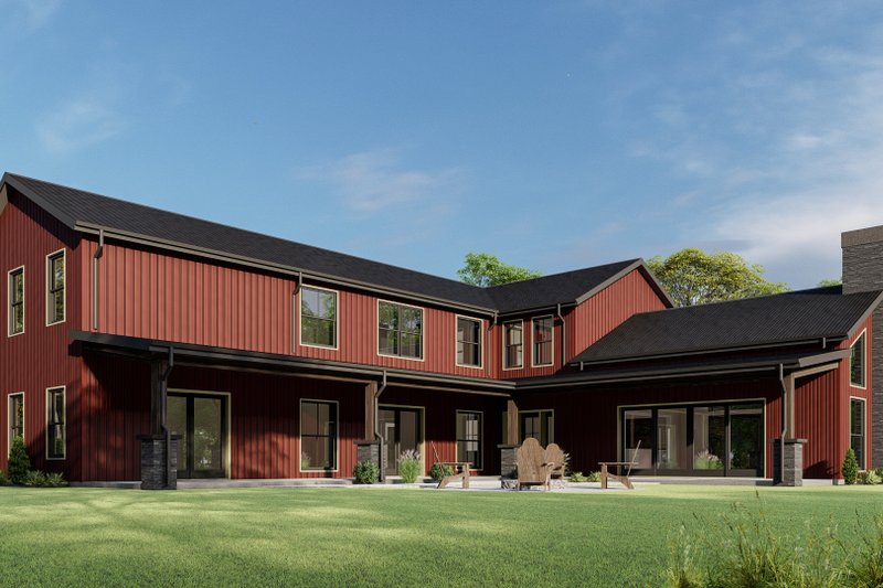 House Plan Design - Exterior - Other Elevation 1 for Barndominium House Plan #1092-45 - 5 bed, 4.5 bath