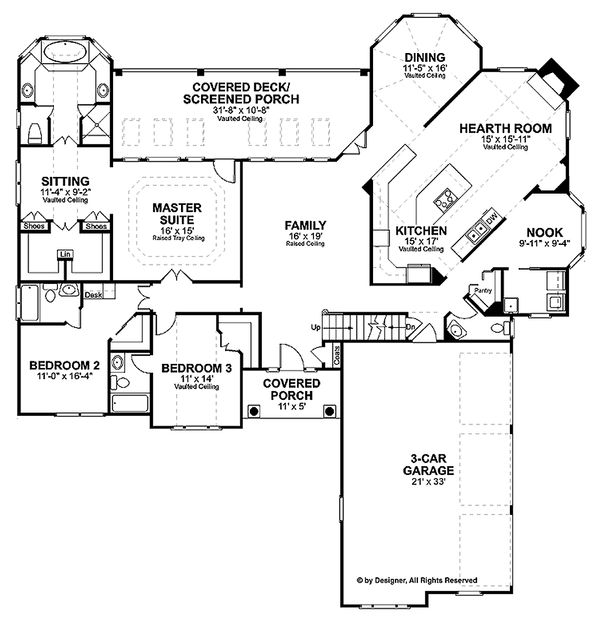 Architectural House Design - Traditional Floor Plan - Main Floor Plan #56-541