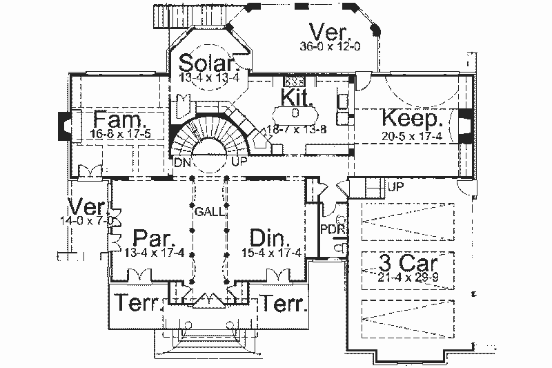 Architectural House Design - Floor Plan - Main Floor for European House Plan #119-104 - 4 bed, 3.5 bath
